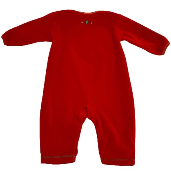 Kissy Kissy Reindeer Velour Christmas Romper Size 6-9m - Picture 4 of 5